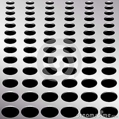 Technology background with circle perforated metal grill texture for internet sites, web user interfaces. Vector Illustration