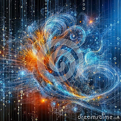 technology background - computer-generated image, generative ai Stock Photo