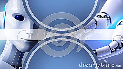 Technology background and concepts Artificial Intelligence Robot AI Hands Modern industrial robotics tools for future Stock Photo