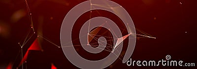 Technology background. Honeycomb concept. Big data. Hexagonal space with connected dots and lines. 3d Stock Photo
