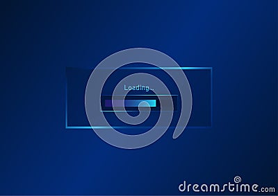 Technology background Technology loading screen showing data processing power. Suitable for illustration, poster, game screen, Vector Illustration
