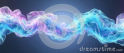 Technology Background, A vibrant, swirling array of neon colors forms an abstract background, with a blank central space Stock Photo