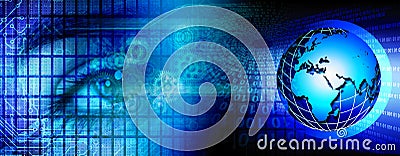 Technology binary web glob eye vision background. virtual concept.world network technology communication background. Stock Photo
