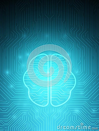 technology brain circuit poster.cyberspace poster,cyber robot processor background,connect circuit poster Vector Illustration