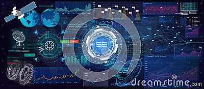 Technology charts and graphics with options and workflow charts Vector Illustration