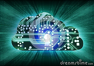 technology cloud lock with lock Stock Photo