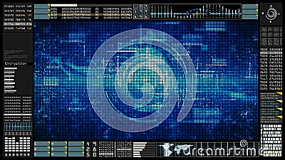 Technology communication and connection with Futuristic user interface head up display. Earth element furnished by Nasa Stock Photo