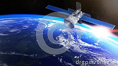 Technology communication image global navigation satellite system,standard generic term for satellite navigation systems,GNSS,3d r Stock Photo