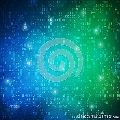 Technology computer digital data code background Vector Illustration
