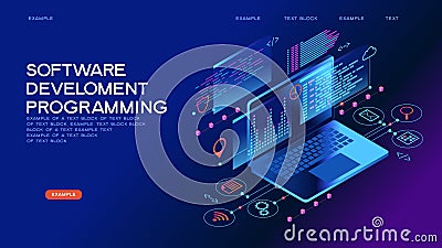 Programming web banner Vector Illustration