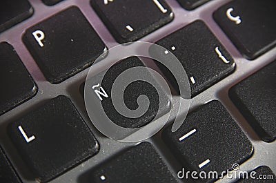 Spanish laptop keyboard key detail Stock Photo