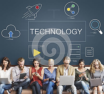 Technology Connecting Cloud Network Concept Stock Photo