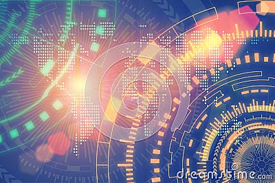 Technology and connection background concept. Abstract futuristic circuit computer with light. Modern business backdrop. Picture Stock Photo