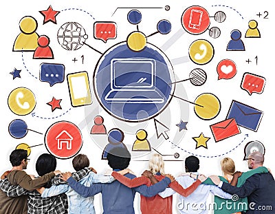 Technology Connection Media People Graphics Concept Stock Photo