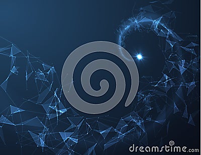 Technology connections spiral shape plexus vector background. Eps10 Vector Illustration