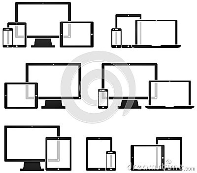 Technology Device Symobls Vector Illustration