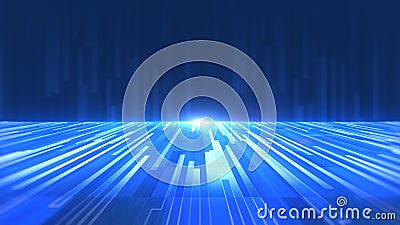 Technology digital trendy background binary computer code falling stage setup Stock Photo