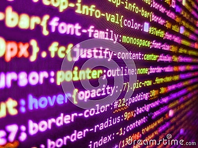 Technology display. Binary code digital technology background. Computer code program. Software abstract background. Data Stock Photo