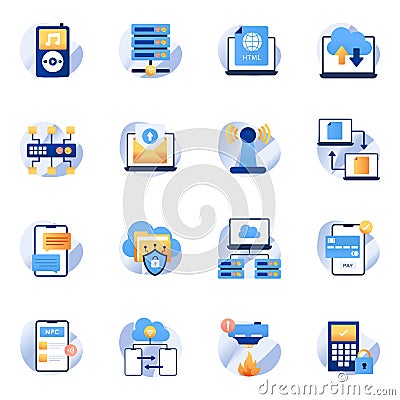 Pack of Iot Flat Icons Vector Illustration