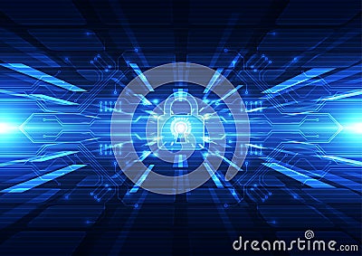 Technology futuristic digital. technology connection. technology security. abstract background. Vector Vector Illustration