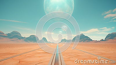 technology futuristic road background Cartoon Illustration