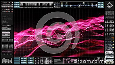 Technology Futuristic user interface head up display and particle flow. Earth element furnished by Nasa Stock Photo