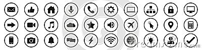 Technology icon set simple deign Stock Photo