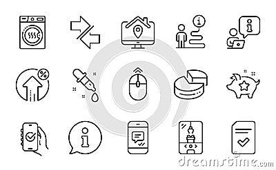 Technology icons set. Included icon as Loyalty points, Synchronize, Checked file. Vector Vector Illustration