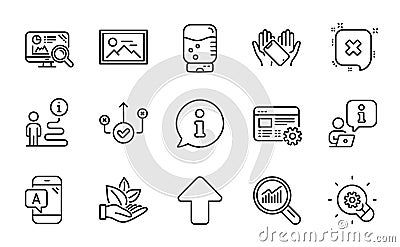 Technology icons set. Included icon as Photo, Water cooler, Correct way. Vector Vector Illustration