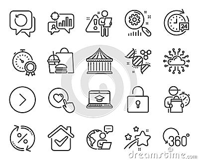 Technology icons set. Included icon as Recovery data, Forward, Best result signs. Vector Vector Illustration