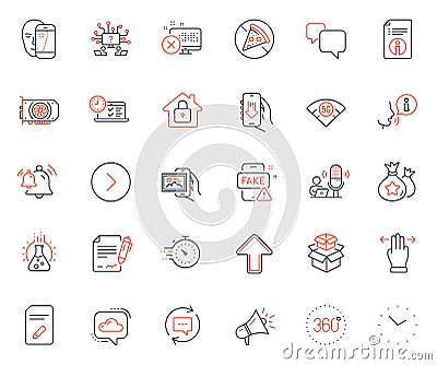 Technology icons set. Included icon as Timer, Time and Lock web elements. For website app. Vector Vector Illustration