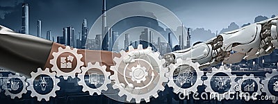 Technology for increasing productivity, operational excellence concept. Industrial management Stock Photo