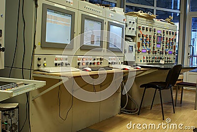 Technology industry computers control room plant Stock Photo