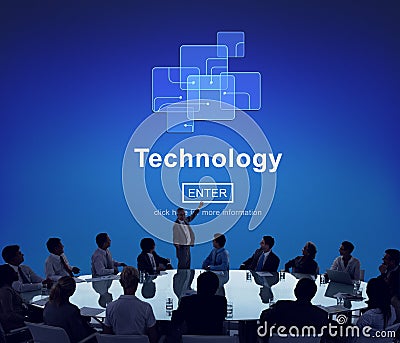 Technology Innovation Digital Evolution Homepage Concept Stock Photo