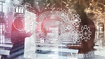 Technology innovation and process automation. Smart industry 4.0 Stock Photo