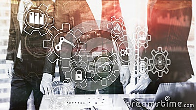 Technology innovation and process automation. Smart industry 4.0 Stock Photo