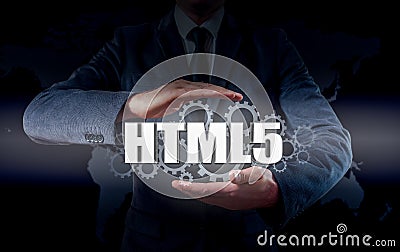 Technology, Internet and network security. HTML5 Stock Photo