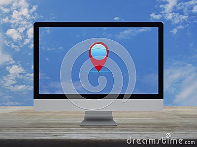 Technology map pointer navigation online concept Stock Photo