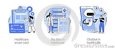 Technology in medicine abstract concept vector illustrations. Vector Illustration