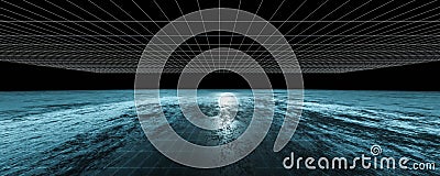 Technology modern design 3d render render network connectivity, complexity and data concept in dark space Stock Photo