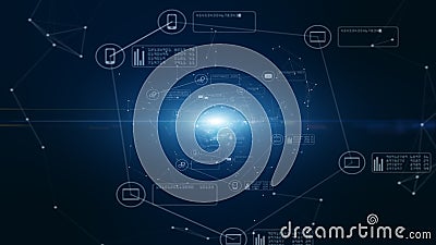 Technology network and data connection. Secure data network and personal information. Cyber security concept Stock Photo