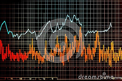 Oscilloscope waveform on its screen. Generative AI Stock Photo