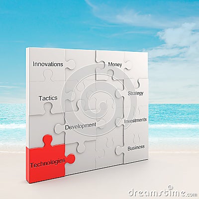 Technology puzzle concept Stock Photo