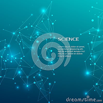 Technology and science background. Abstract web and nodes. Medical background. Plexus atom structure. Vector Vector Illustration