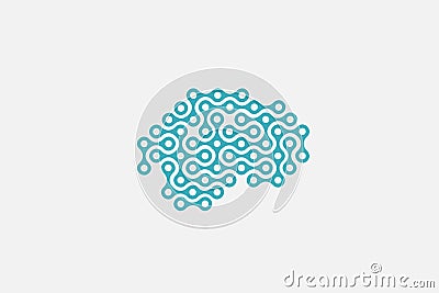 Technology science brain logo Vector Illustration