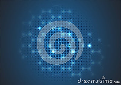 Technology security concept. Modern safety digital background Vector Illustration