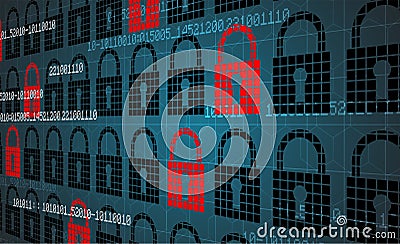 Technology security concept. Modern safety digital background Vector Illustration