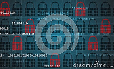 Technology security concept. Modern safety digital background Vector Illustration