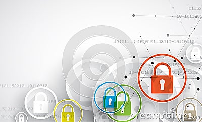 Technology security concept. Modern safety digital background Vector Illustration