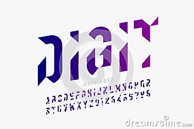 Technology style font Vector Illustration